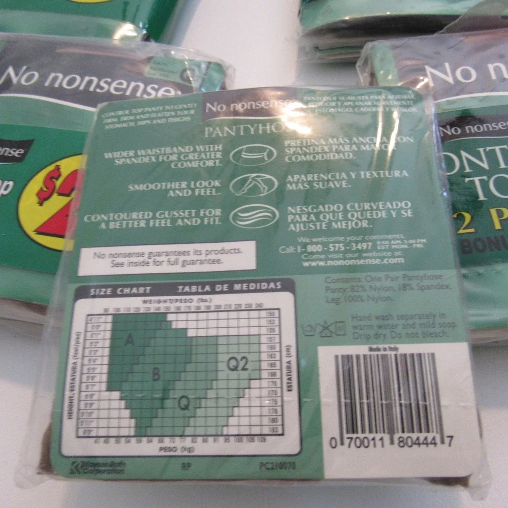 No‎ Nonsense Control Top Pantyhose Bundle 5pk Tan Off Black Queen Q2 Vintage New